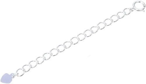 Vista 7 de Adabele SS302-2 - 1 extensión de cadena de plata de ley chapada en oro amarillo real, lindo corazón caída, fuerte, extraíble, ajustable, de 2