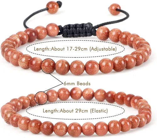 Vista 6 de TTNDstore - Pulsera y brazalete de piedra arenisca natural de 0.23 pulgadas (0.236in), color azul y verde, cuentas de cuarzo trenzadas para mujeres