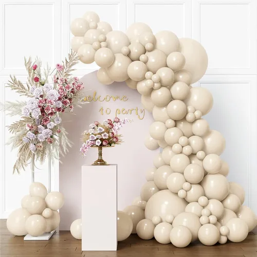 Vista 11 de RUBFAC Globos burdeos, 87 piezas de diferentes tamaños de 18, 12, 10, 5 pulgadas, kit de arco de globos de látex granate, guirnalda para cumpleaños