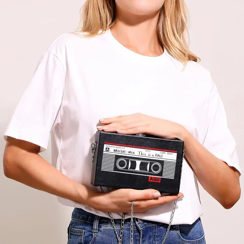 Vista 6 de JeVenis Bolsos de hip hop de los años 90, bolsos de cadena vintage, traje de los años 90 para mujeres, accesorios de los años 90 para mujer