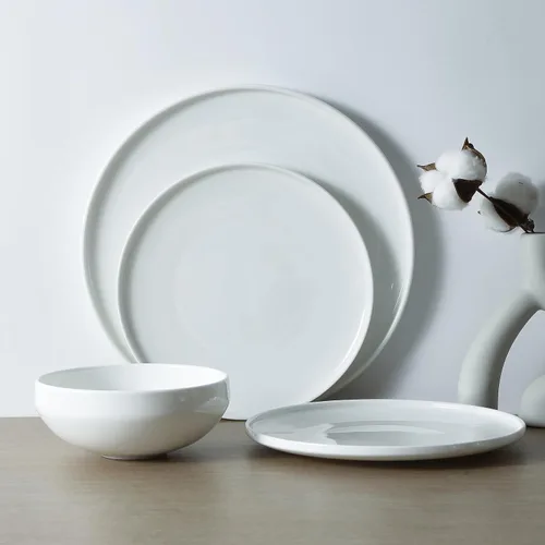 Vista 10 de Stone Lain Aria Bone China - Juego de vajilla de 12 piezas, color blanco