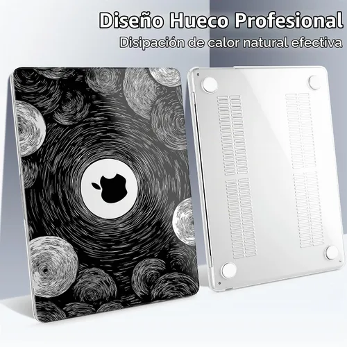 Vista 6 de Batianda AstroGrid - Funda para MacBook Air de 13.6" M2-M5 Chip, Galaxy Líneas abstractas