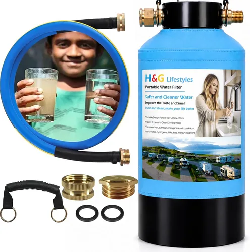 Vista 7 de H&G Lifestyles Resina de eliminación de hierro de 4L para filtro de agua con hierro, repuesto de cartucho de filtro de resina de intercambio iónico