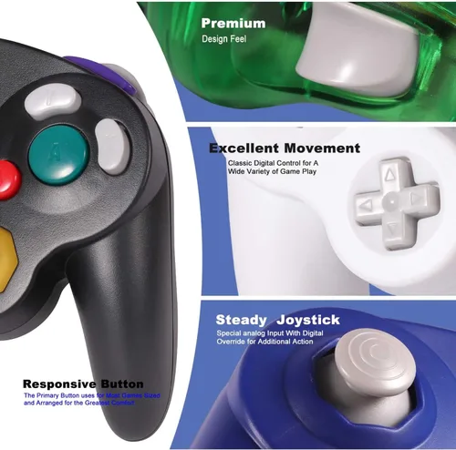Vista 3 de Yoana Game cube Controller 4 Pack, Wired Controller, and 4-Port USB Adapters for Nintendo Gamecube Switch PC and Wii U Console - Enhanced