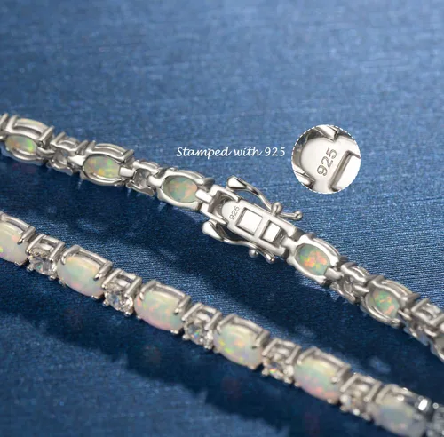 Vista 3 de FANCIME Birthstone Bracelets Sterling Silver Tennis Bracelets Charm Fine Jewelry Birthday Mothers Day Jewelry Gifts for Women Mom Daughter 7