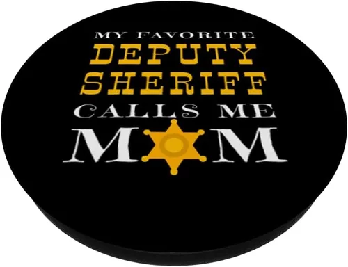 Vista 2 de My Favorite Deputy Sheriff Calls Me Mom Orgulloso Madre Badge PopSockets PopGrip: Agarre intercambiable para teléfonos y tabletas