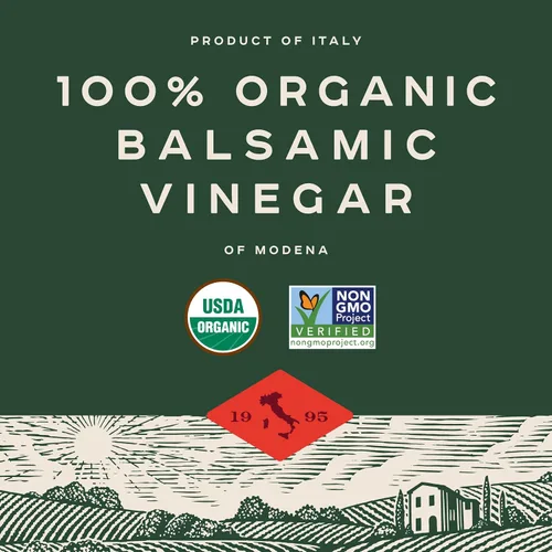 Vista 4 de Bionaturae Vinagre balsámico - Vinagre balsámico orgánico, vinagre balsámico de Módena, acidez 6%, certificado orgánico USDA, vidrio reciclable