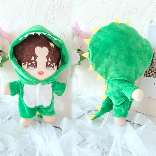 Vista 8 de Ropa de muñeca de felpa de 7.9 in/8 pulgadas, ropa de animal, pijamas, accesorios para muñecas (dinosaurio)