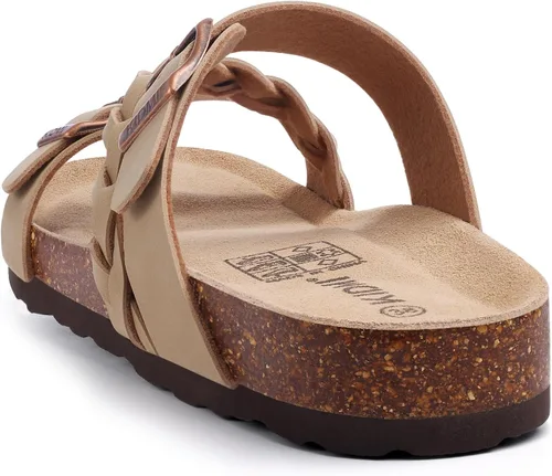 Vista 5 de KIDMI Sandalias con plantilla de corcho para mujer con soporte de arco, cómodas sandalias deslizantes con hebilla ajustable para el verano