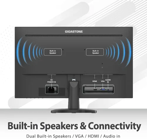 Vista 5 de Gigastone - Monitor LED de 27 pulgadas IPS con retroiluminación, 75Hz FHD 1920 x 1080, 178° de visión amplia sin marco, monitor de computadora