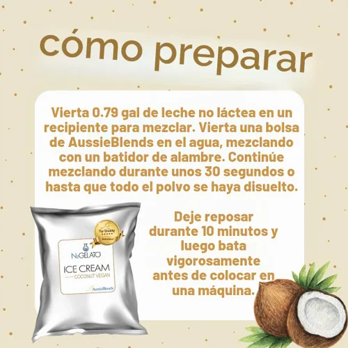 Vista 6 de AussieBlends Mezcla de helado vegano de coco, a base de plantas, paquete