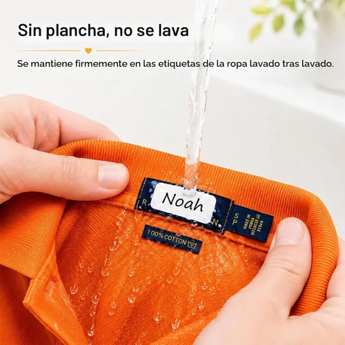Vista 3 de Etiquetas de ropa para niños multiusos sin planchar, etiquetas de tela autoadhesivas para campamento, escuela, guardería, cuidado de enfermería
