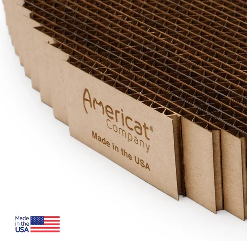 Vista 5 de Rascador para gatos de Americat – Almohadilla rascadora y tumbona de cartón fabricado en Estados Unidos – XL, 2 lados, pesado, sin desprendimiento