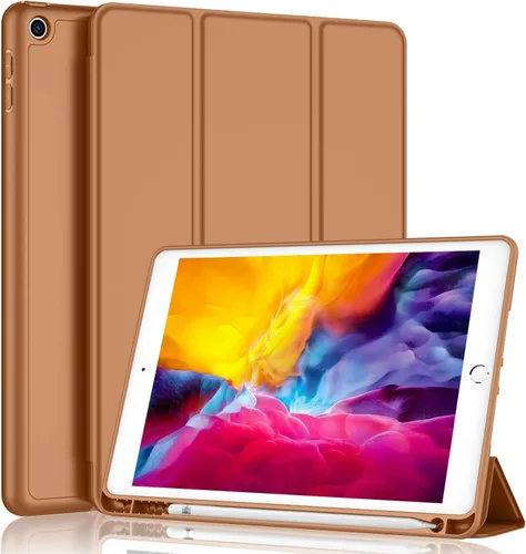 Vista 31 de iMieet Funda para iPad 9.7 (modelo 2018/2017, 6ª/5ª generación), funda inteligente con soporte para lápiz y parte trasera de silicona suave de piel