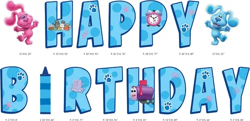 Vista 2 de Carteles de feliz cumpleaños de Blue's Clues con estacas de metal, letras de 16
