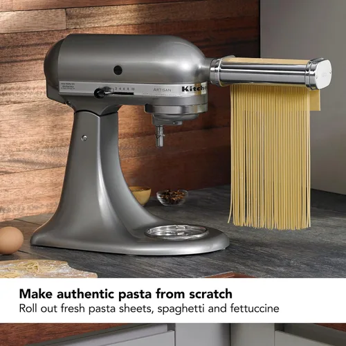 Vista 6 de KitchenAid Paquete de mini batidora de pie artesanal con rodillo de pasta y cortador
