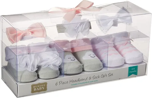 Vista 4 de Hudson Baby Conjunto de regalo de diadema y calcetines para niña