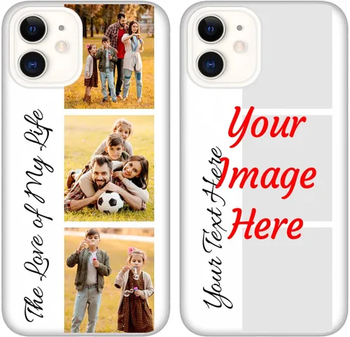 Vista 22 de Funda de teléfono con foto personalizada para iPhone 12, imagen/texto personalizado, funda negra suave delgada, regalo único de nicho para parejas