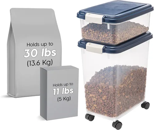 Vista 3 de Contenedores de alimentos IRIS para mascotas con tapas herméticas, Azul