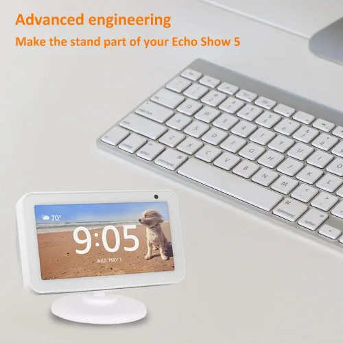 Vista 5 de AutoSonic Soporte compatible con Amazon Echo Show 5 (1ª generación y 2ª generación) Diseño ajustable para mejorar el ángulo de visión Magnético