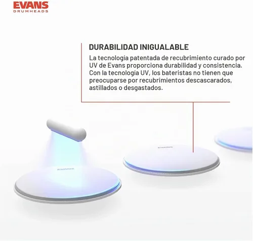 Vista 5 de Evans Cabezales de tambor - UV2 con revestimiento para Tom, 14 Pulgadas