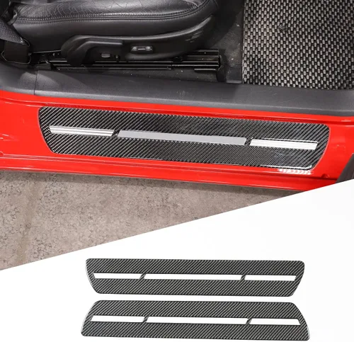 Vista 11 de Adhesivo para cubierta del umbral de la puerta interior del automóvil compatible con Chevy Corvette C6 2005-2013, calcomanía para protección