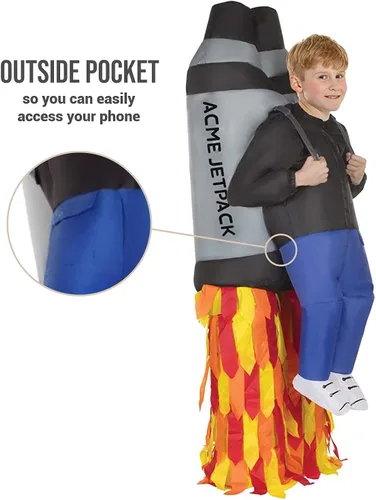 Vista 3 de Disfraz Morph inflable, para niños, talla única , Jet Pack Niños