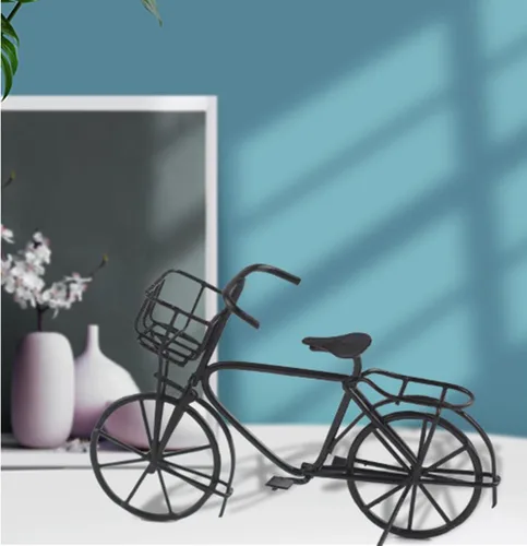 Vista 5 de Mini bicicleta de casa de muñecas, bicicleta de metal móvil para muñecas