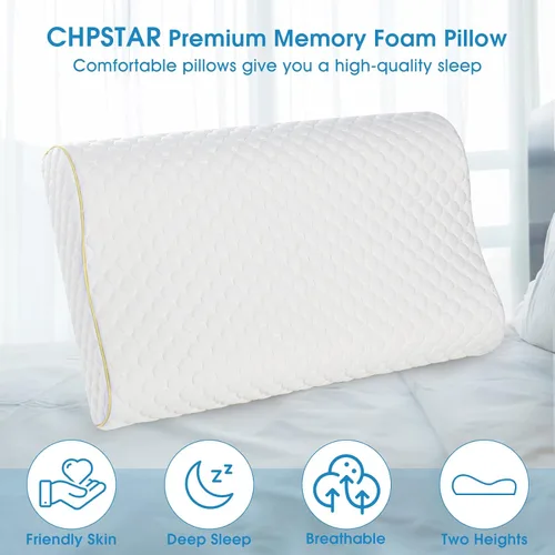 Vista 7 de Almohadas de espuma viscoelástica, almohada cervical para dormir lateral, almohada de contorno de cama para dormir, almohada ortopédica ergonómica
