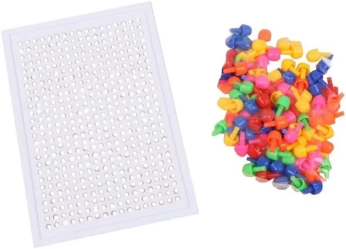 Vista 6 de ibasenice 93pcs Mushroom Puzzle Peg Board for Kids Puzzels Kids Pegboard Jigsaw Mushroom Nail Jigsaw Pegboard Three-Dimensional Plug Board Child