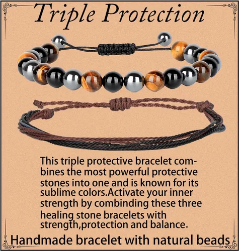 Vista 40 de LPBeads Pulsera de piedra natural hecha a mano de tamaño ajustable