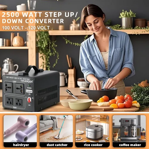 Vista 32 de 500W US al convertidor de voltaje de Japón 120V a 100V transformador reductor