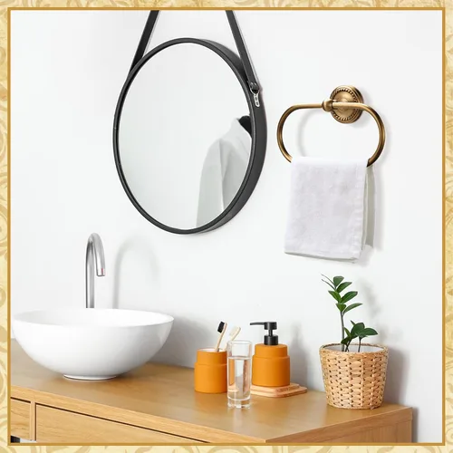 Vista 6 de Juego de 4 Piezas de Accesorios de Baño de Latón Antiguo Dorado Montados en la Pared Toallero y Anillo para Toallas y Portapapel Higiénico y Gancho