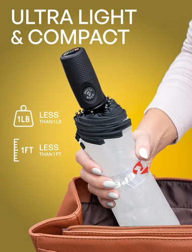 Vista 77 de REPEL Windproof Travel Umbrella - Compact & Withstands Winds up to 85MPH , Strongest Premium Auto Folding Umbrella for Rain and Sun - Durable, Light