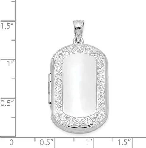 Vista 4 de Colgante rectangular de plata de ley 925 con borde celta con forma de joyería fina para mujer, regalos para ella
