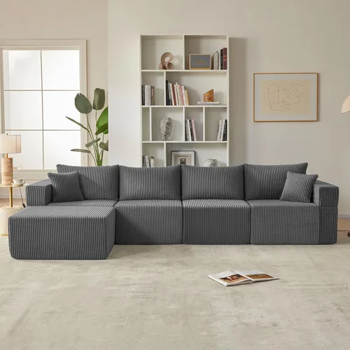 Vista 20 de Sofá deshuesado de 121 pulgadas, sofá en forma de U, sofás seccionales para Gris