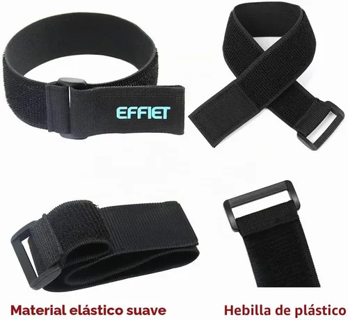 Vista 2 de Paquete de 3 correas elásticas de para visera de automóvil, correa de almacenamiento ajustable para extensión de cable de extensión