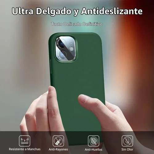 Vista 5 de Funda de silicona para iPhone 11 con protector de pantalla, funda de silicona para iPhone 11 i Phone 11 funda para, delgada funda protectora