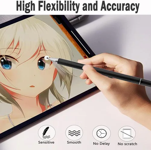 Vista 3 de Bolígrafos Stylus para iPad, Luntak 3 en 1 Bolígrafo de Punta, Punta de Fibra y Disco Transparente Stylus Capacitivo Lápiz iPad para Apple