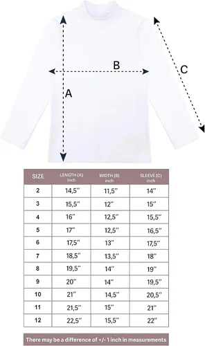 Vista 7 de Lilax Camiseta básica de algodón de cuello alto falso de manga larga para niña