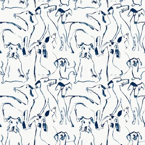 Vista 14 de Surface Style Papel tapiz autoadhesivo con diseño de garabatos de perro, negro/blanco