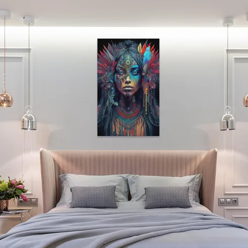 Vista 8 de Lianjue - Póster de princesa azteca, arte azteca, arte psíquico, un póster de arte temeroso, póster de princesa azteca, lienzo femenino, póster