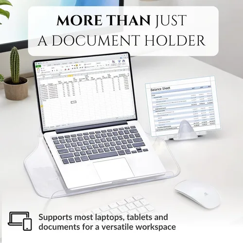 Vista 3 de Vu Ryte Memoscape Pro - Soporte ajustable para copias de documentos en línea, aumenta la productividad, capacidad de 175 hojas, compatible con Blanco