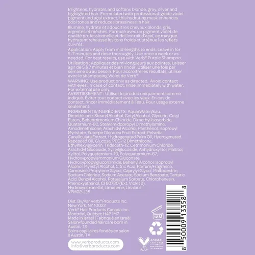 Vista 10 de Verb Mascarilla para el cabello morada