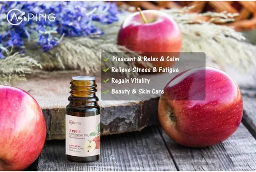 Vista 3 de Aceites esenciales de manzana y cereza, aceites vegetales naturales 100% puros y orgánicos para difusor, aroma, spa, masaje, yoga, perfume, 2 x 0.3