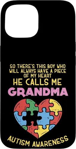 Vista 6 de Grandma Autism Awareness Austistic Boy Piece My Heart Case for iPhone 17