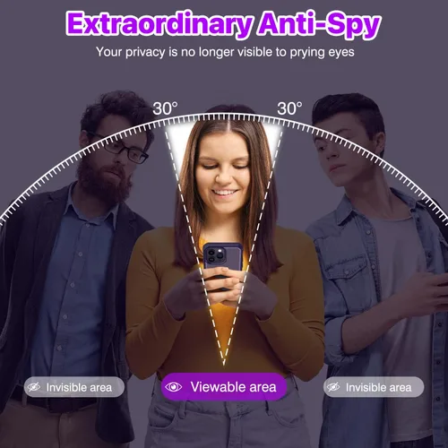 Vista 339 de CENHUFO Funda de privacidad para iPhone 11 Pro, funda de cuerpo completo con protector de pantalla de privacidad de vidrio templado 9H integrado