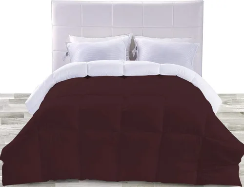 Vista 18 de BedDecor Edredón reversible de microfibra de alta calidad de 400 GSM, relleno de microfibra de 15.16 oz/m², 600 hilos, 100% algodón egipcio sólido