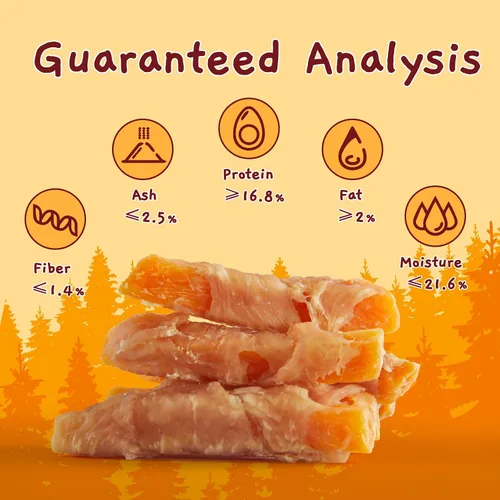Vista 3 de Jungle Calling - Golosinas de pollo y batata para perros, masticables suaves sin cuero crudo