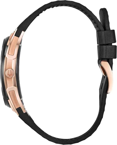 Vista 2 de Bulova Ladies Curv Diamond Quartz Rubber Strap Watch